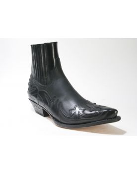 16598 Sendra Stiefeletten Flor. Negro Spr. Negro mit Reißverschluss