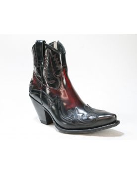 16695 Sendra Boots GORCA Flora Negro Flora Rojo Dirty