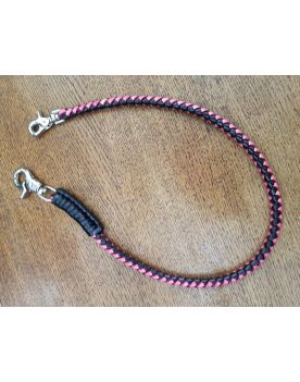 2019-4 Lederkette Wallet Chain schwarz pink