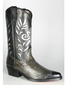 2324 Tony Mora Cowboystiefel Python Gris Negro