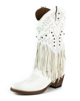  2475 Mayura Fransenstiefel Blanco Bohostyle