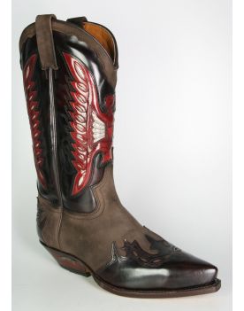 2515 Sendra Cowboystiefel Flor. Fuchsia N. Moka