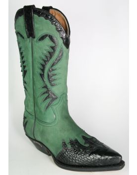 2535 Sendra Cowboystiefel Coco Negro N. Verde