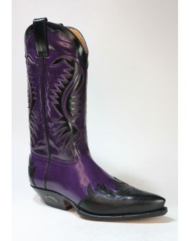 2535 Sendra Cowboystiefel Flor. Negro Flor. Lila