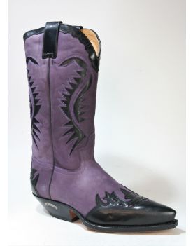 2535 Sendra Cowboystiefel  Flor. Negro N. Lila