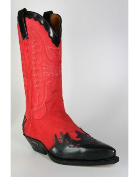 2560 Sendra Cowboystiefel Flor. Negro Nub. Gorbi