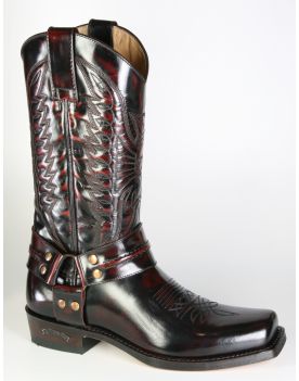 2621 Sendra Bikerboots Flor. Fuchsia Stickung