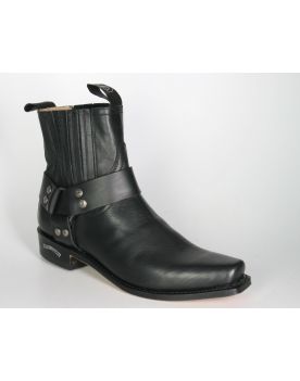 3048 Sendra Cuchy Kurze Bikerboots schmal Negro