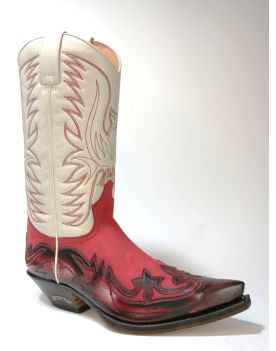 3241 Sendra Cowboystiefel Denver Rojo Nubuk Gorbi