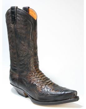 3241 Sendra Boots Cowboystiefel Barbados Quersia Python Braun