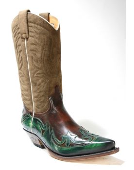 3241 Sendra Cowboystiefel Denver Verde Hurr. Tabac