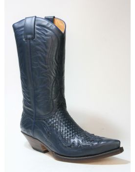 3241 Sendra Cowboystiefel Azul Trenzado