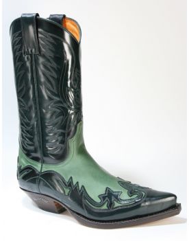 3241 Sendra Cowboystiefel Flor. Verde Nubuk Verde