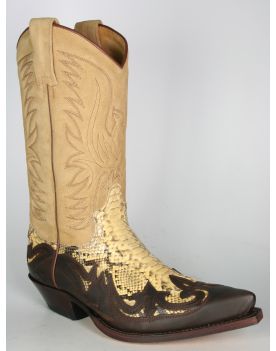 3241 Cowboystiefel Sendra Chocolate Python Panizo