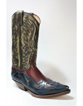 3242 Sendra Cowboystiefel Hurricane Azul Rojo