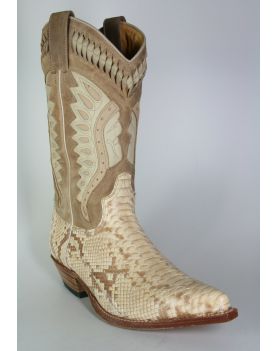 3588 Sendra Cowboystiefel Python Barr. Natural