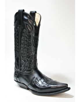 5024 Rancho Cowboystiefel Flor. Negro