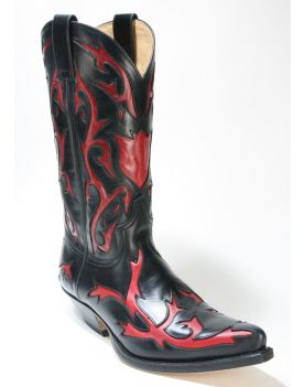 5059 Sendra Boots Cowboystiefel Ciclon Negro Rojo