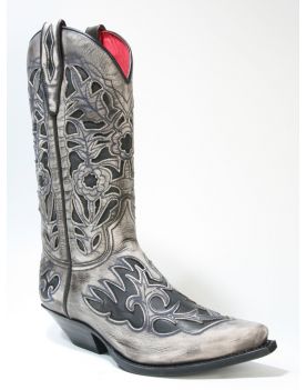 5529 Sendra Cowboystiefel Hurricane Marfil Negro