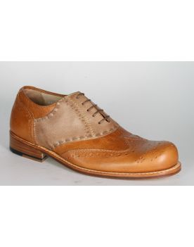 6001 Hobo Halbschuhe Saddleshoe Caramel Safari Brushed