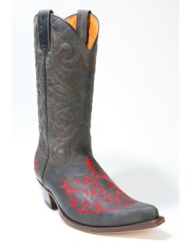 6056 Sendra Cowboystiefel JAVI Mad Dog Grafit rote Nähte