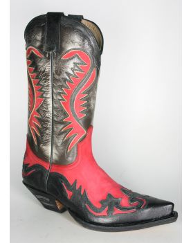 6480 Sendra Cowboystiefel Barbados Negro N. Rojo