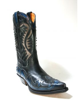 18246 Sendra Boots Cowboystiefel Denver Azul Hurr. Marfil