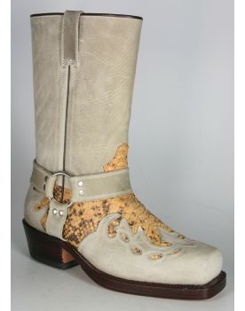 690 Primeboots Bikerboots Bone Python Natural