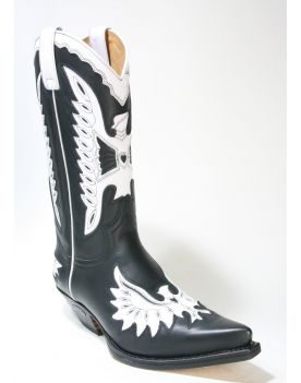 6990 Sendra Boots Cowboystiefel Negro Blanco