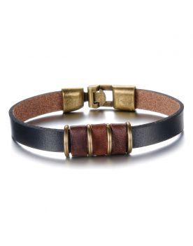 LB138 Lederarmband Black Brown