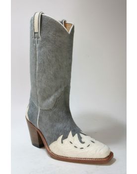 7003 Sancho Cowboystiefel Python Blanco Pelo Grey