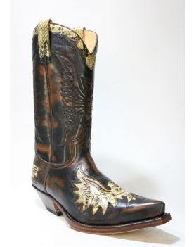 7106 Sendra Cowboystiefel Natur Antic Jacinto Python