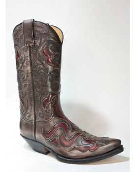 7428 Sendra Cowboystiefel Denver Marfil Rojo