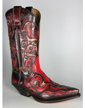 7428 Sendra Cowboystiefel Denver Rojo Python 080