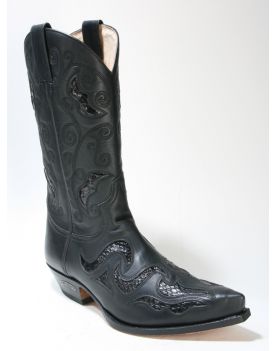  7490 Sendra Cowboystiefel Negro Python Negro