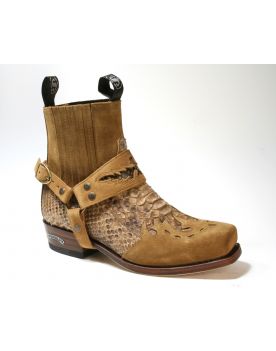 7811 Sendra Bikerboots Spr. Chocolate Python Cami