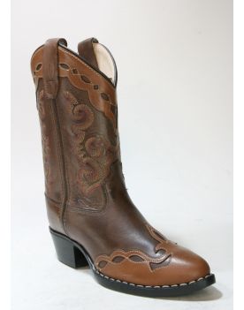 8159 OLDWEST Wolf Bank Brown Kids Cowboyboots