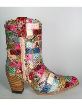 8507 Sendra Cowboystiefel Python Patchwork Color hoch