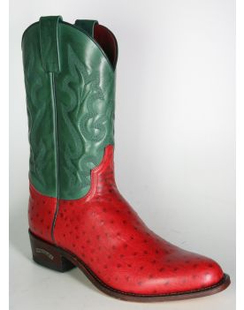 8589 Sendra Cowboystiefel LAZO Avestruz Imi. Rojo Verde