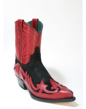 8983 Sendra Cowboyboots Ciclon Rojo Serr. Zabri Negro