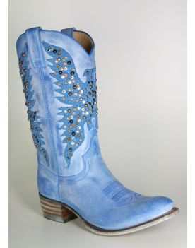 8987 Sendra Cowboystiefel SARA Azul Nieten