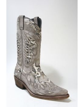 9927 Sancho Boots Cowboystiefel Softy Delave Python-Optik