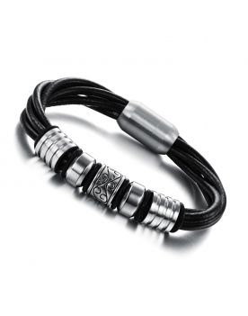 LB152 Lederarmband Black 