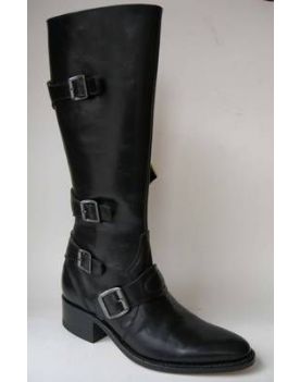 6495 Sendra Stiefel schwarz 4 Schnallen