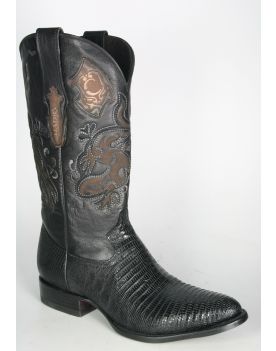 2C01 Cuadra Cowboystiefel Echsenleder Black
