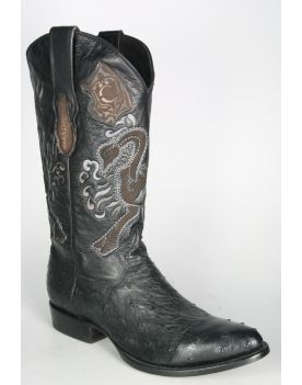 2C01 Cuadra Cowboystiefel Straussenleder Black