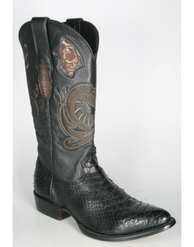 2C01 Cuadra Cowboystiefel Pythonleder Black