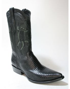 3C01 Cuadra Cowboystiefel Echsenleder Black spitz