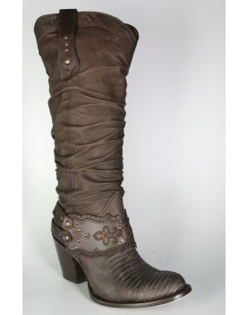 40890 Cuadra Schaftstiefel Echse Braun