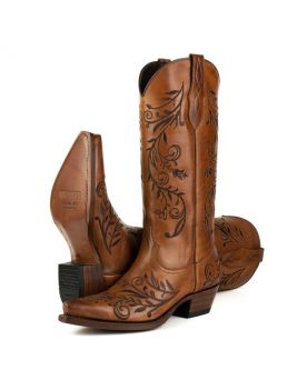 2669 Mayura Cowboystiefel Pull Grass Castano